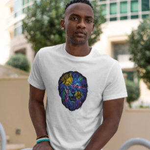 Camiseta León furioso colorido