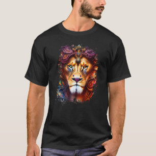 Camiseta León Gato Salvaje Animal Colorido Rey de la Jungla