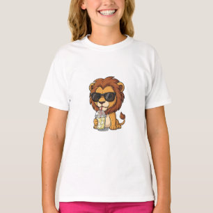 Camiseta León Genial Bebiendo Limonada Niños