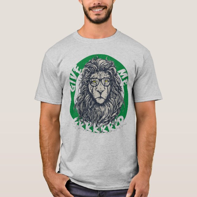 Camiseta León Genial con Gráficos de Gafas  (Anverso)