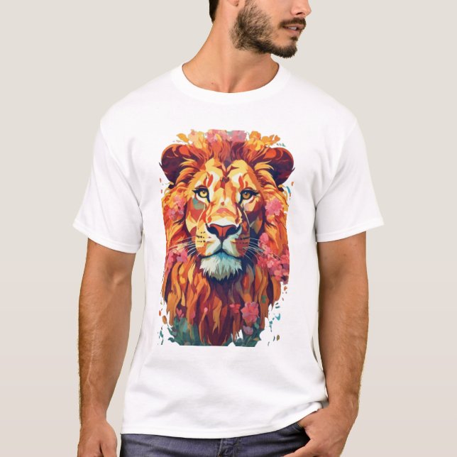 Camiseta León geométrico (Anverso)