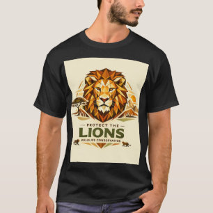 Camiseta León Geométrico: Protege lo Salvaje