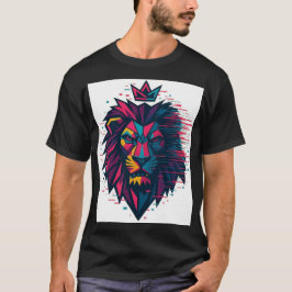 Camiseta "León Glitch: Moda futurista"