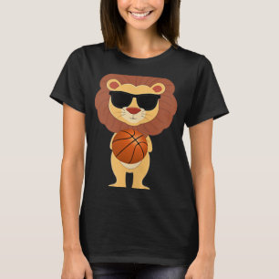 Camiseta León gracioso usando sombrillas jugando al tanque 