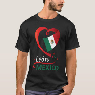 Camiseta León Guanajuato México Bandera Corazón Mexicana Co