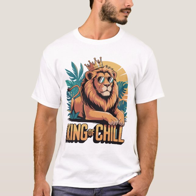 Camiseta León Guay con diseño de corona y gafas de sol (Anverso)