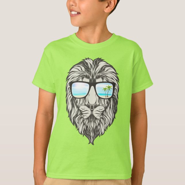 Camiseta León Guay con gafas de sol de verano (Anverso)