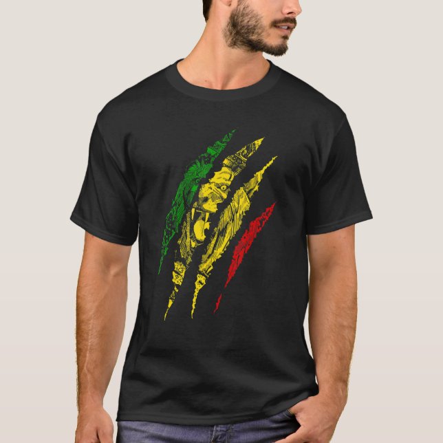 Camiseta León Guerrero De Judá Rey Rasta Reggae Jamaica Ro (Anverso)