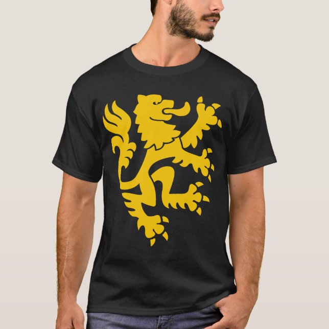 Camiseta León heráldico 01 - Amber (Anverso)