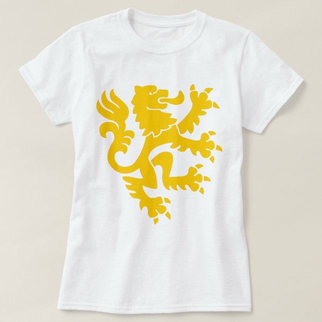 Camiseta León heráldico 01 - Amber (Diseño del anverso)