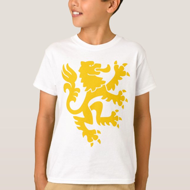 Camiseta León heráldico 01 - Amber (Anverso)