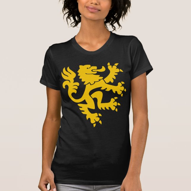 Camiseta León heráldico 01 - Amber (Anverso)
