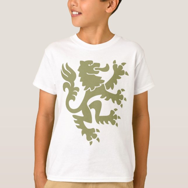 Camiseta León heráldico 01 - Khaki (Anverso)