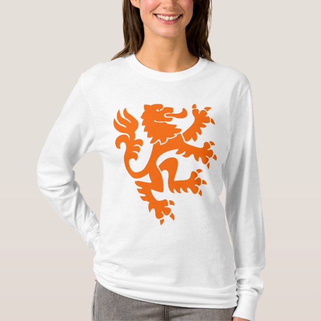 Camiseta León heráldico 01 - Naranja (Anverso)