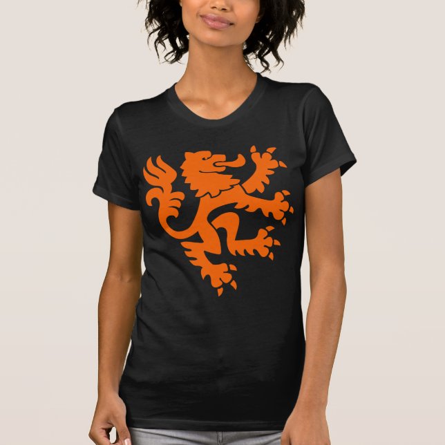 Camiseta León heráldico 01 - Naranja (Anverso)