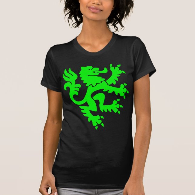 Camiseta León heráldico 01 - Verde (Anverso)