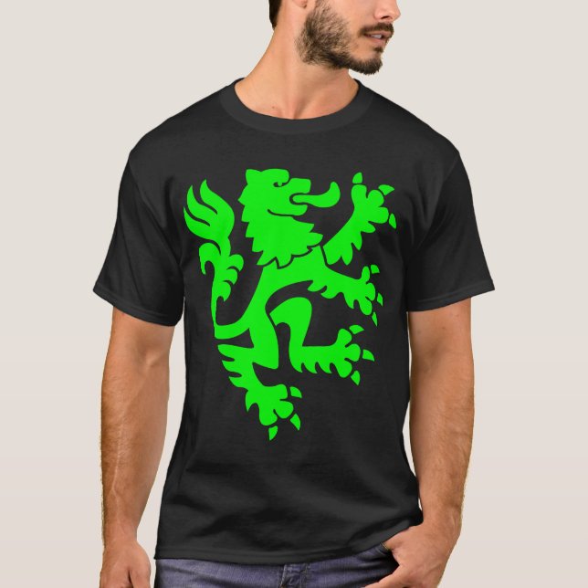 Camiseta León heráldico 01 - Verde (Anverso)