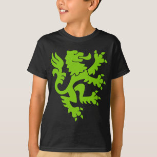 Camiseta León heráldico 01 - Verde marciano