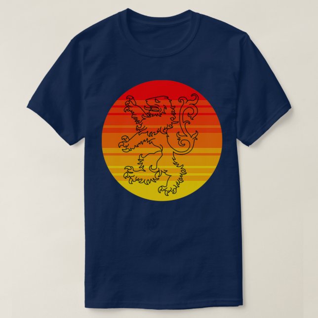 Camiseta León heráldico de fondo contemporáneo (Diseño del anverso)