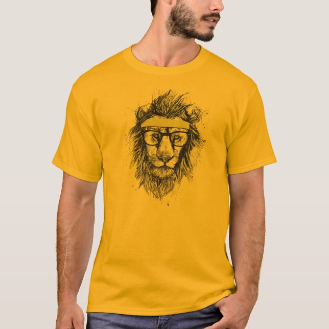 Camiseta León hipster (Anverso)