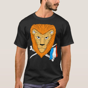 Camiseta León holandés. Naranja Y Holanda. Balón de fútbol 