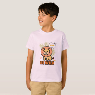 Camiseta León Ilustrado Naranja y Amarillo