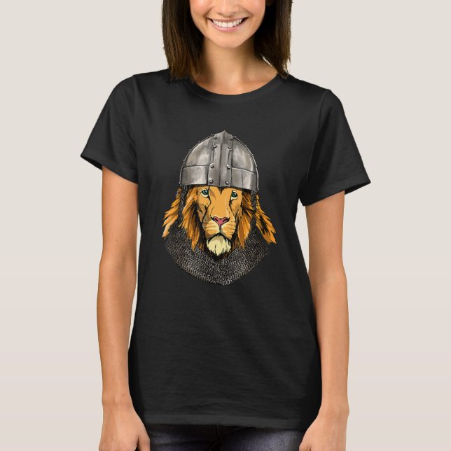 Camiseta León León Medieval Caballero Templario Renacimient (Anverso)