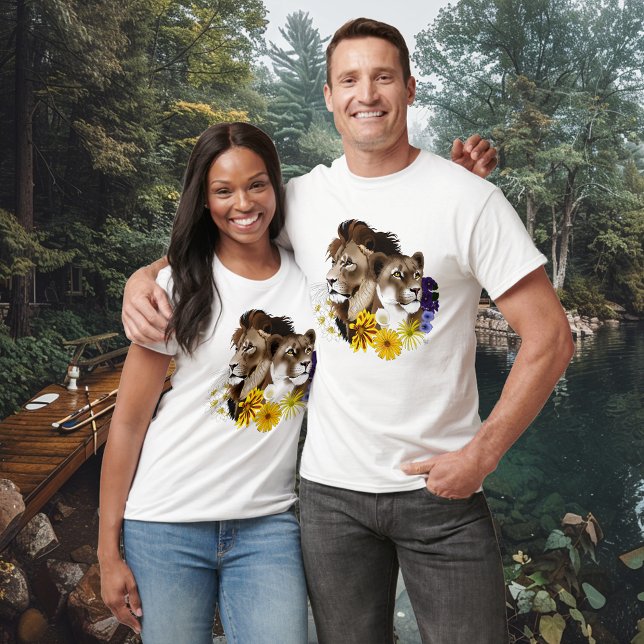 Camiseta León Leona Floral Verde  (Subido por el creador)