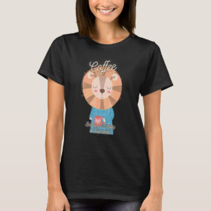 Camiseta León Lindo Café Porque La Terapia Es Cara Des