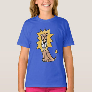 Camiseta león lindo dibujos animados niños retro safari sel