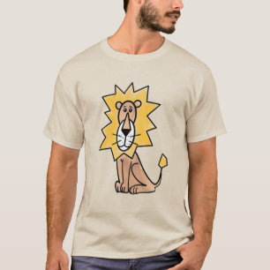 Camiseta león lindo dibujos animados niños retro safari sel