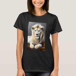 Camiseta León Majestuoso Eéreo Blanco