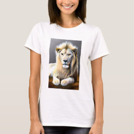 Camiseta León Majestuoso Eéreo Blanco