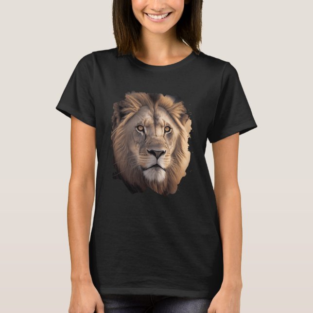 Camiseta León majestuoso en la sabana africana 1 (Anverso)