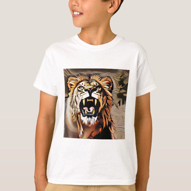 Camiseta León Majestuoso Feroz - Rey De Las Bestias (Anverso)