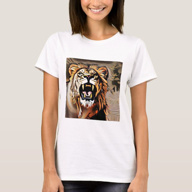 Camiseta León Majestuoso Feroz - Rey De Las Bestias (Anverso)