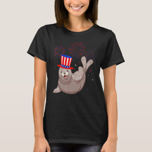 Camiseta León marino Gráfico de fuegos artificiales de colo