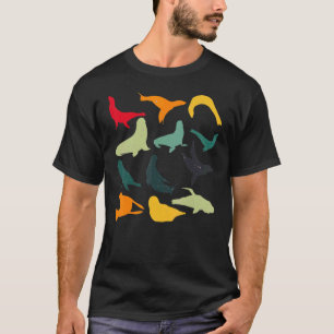 Camiseta León marino retro colorido