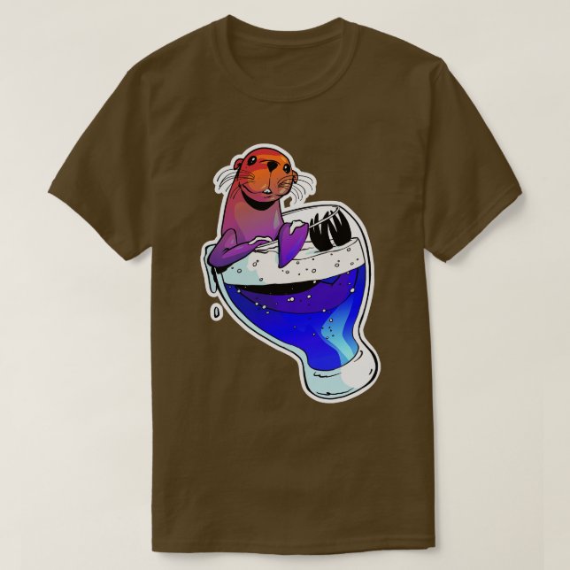 Camiseta León marino y cerveza (Diseño del anverso)