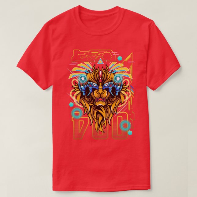 Camiseta León mecánico León Horoscopio Rótulo Zodiaco (Diseño del anverso)