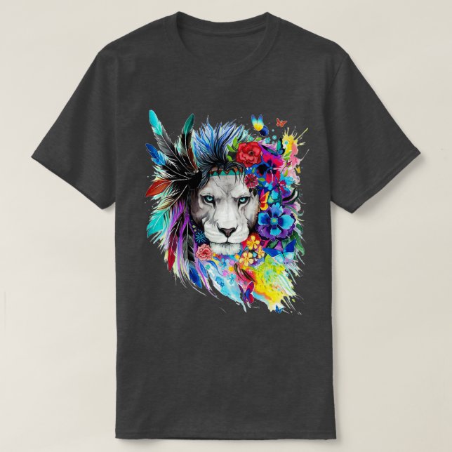 Camiseta León natural colorido salvaje (Diseño del anverso)