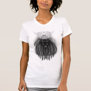 Camiseta León negro con corona y monograma