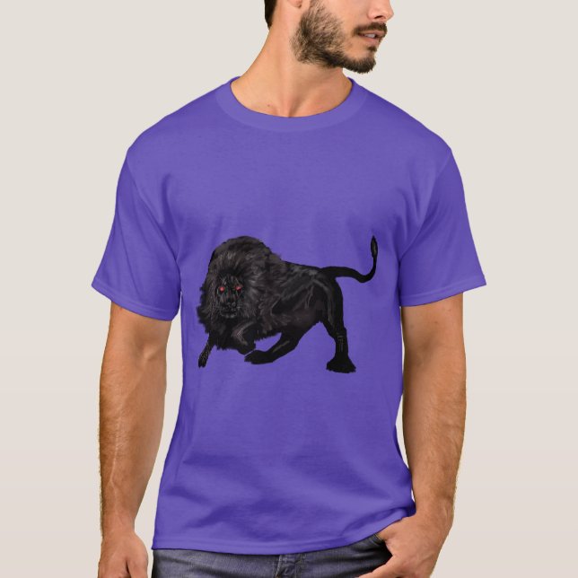 Camiseta León negro merodeando (Anverso)