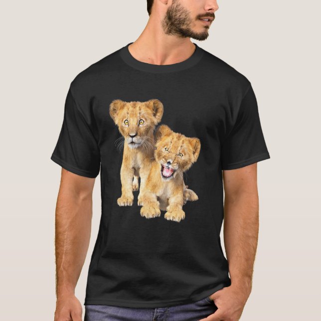 Camiseta León, niño león, cachorro de león, león de señas (Anverso)