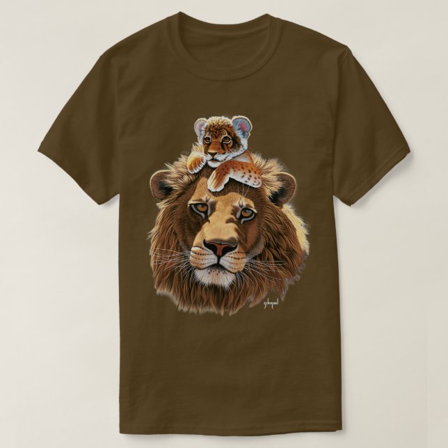 Camiseta León padre y león león cubo león macho (Diseño del anverso)