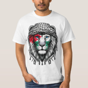 Camiseta León Palestino – Keffiyeh y Bandera de Palestina