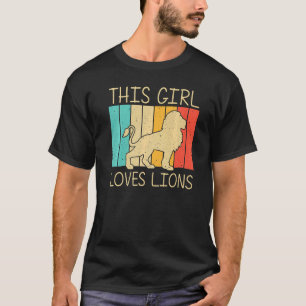 Camiseta León para Chicas Retro Animal Del Zoológico Safari