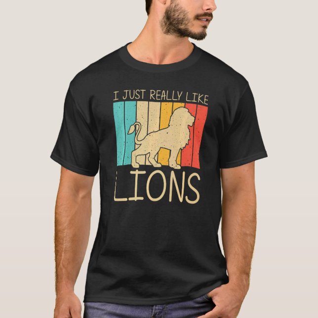 Camiseta León para hombres Retro Animal Zoo Safari Africano (Anverso)