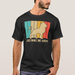 Camiseta León para hombres Retro Animal Zoo Safari Africano