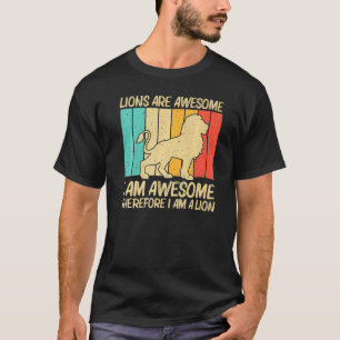 Camiseta León para hombres Retro Animal Zoo Safari Africano